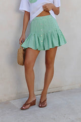 Beach Brunch Mini Skirt Green