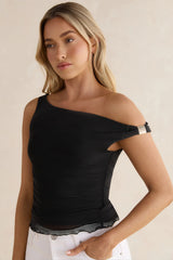 Sunset Ride Mesh Off Shoulder Black
