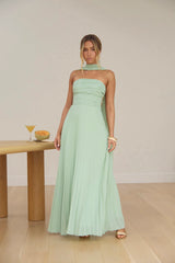 Rosewater Roads Strapless Maxi Dress Sage