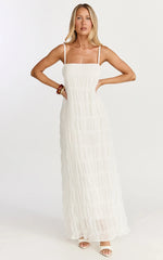 Cleo Maxi Dress - Textured Detail Dress in Cream