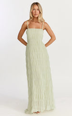 Cleo Maxi Dress - Textured Detail Dress in Sage