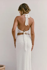Words Of Wisdom Maxi Skirt White