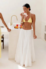 Evaline Maxi Skirt White
