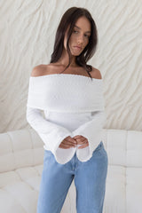 First Class Fantasy Off Shoulder Top White