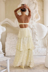 Higher Skies Strapless Maxi Dress Yellow