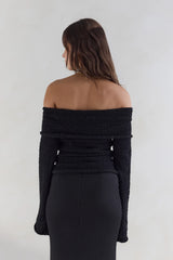 First Class Fantasy Off Shoulder Top Black