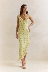 Imaginations Mesh Maxi Dress Yellow
