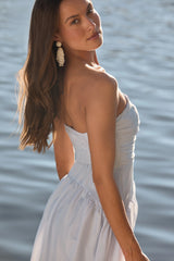 Delicate Dreams Strapless Maxi Dress Light Blue